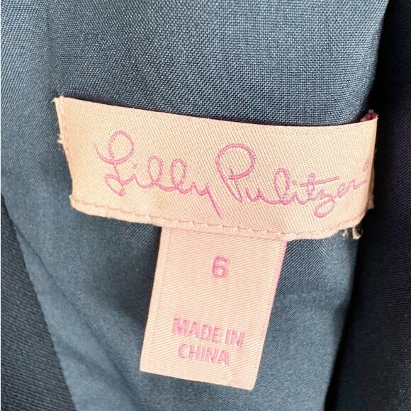 Lilly Pulitzer Womens Chrissy Sleeveless Beaded Shift Dress True Navy 6 - Picture 4 of 5